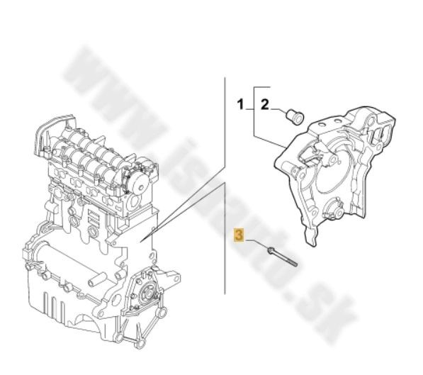 Skrutka driaka motora M8x1,25x65 DUCATO 2,2JTD 2021-